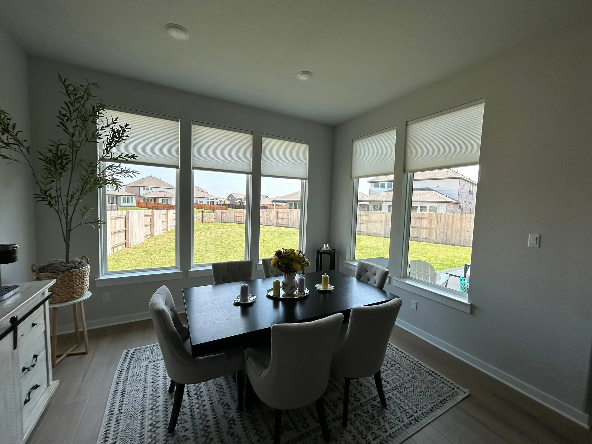 Honeycomb shades installed by Love Is Blinds in Plano, TX