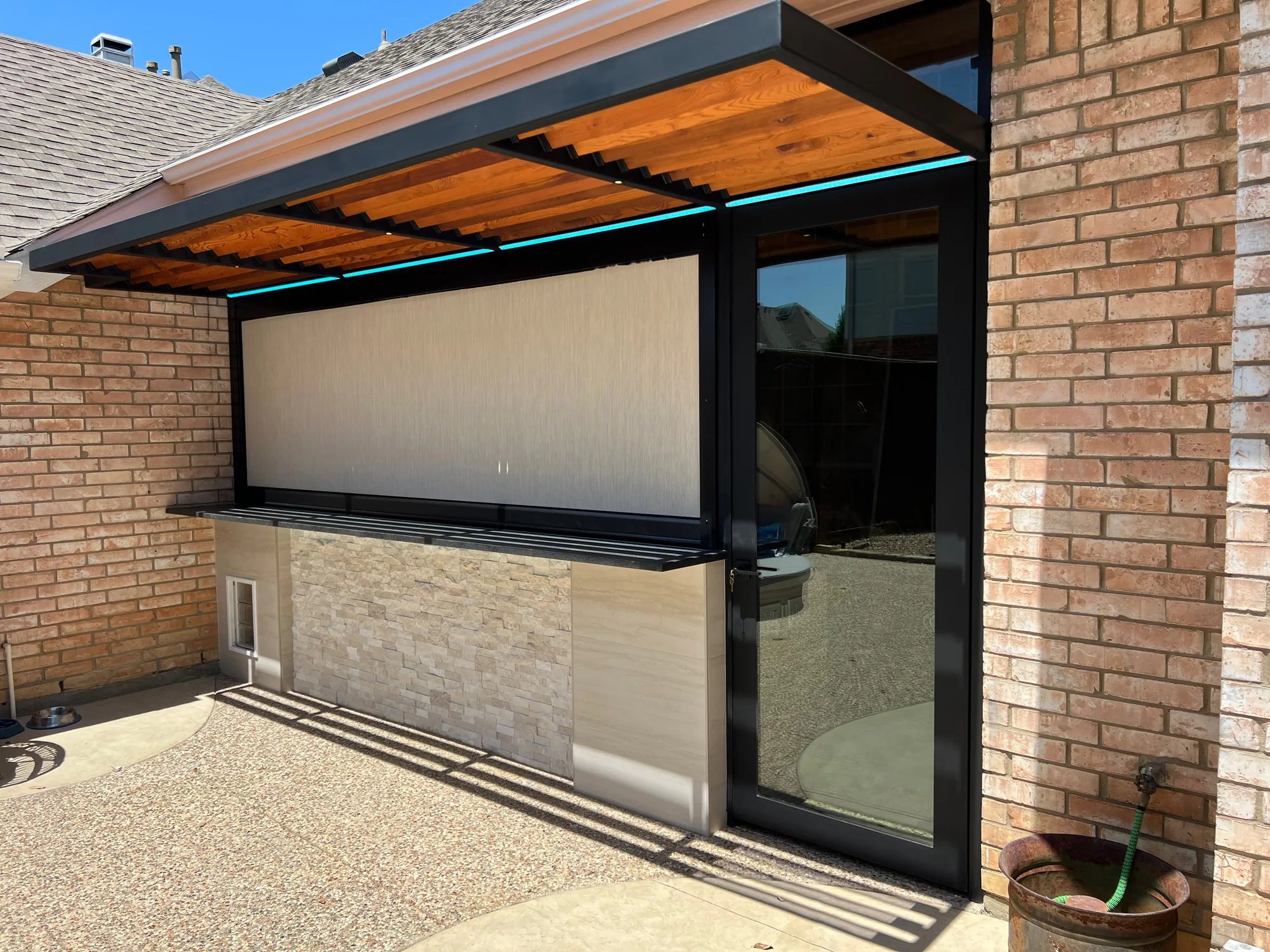 Exterior Patio Shades installed in Denton, TX by Love Is Blinds