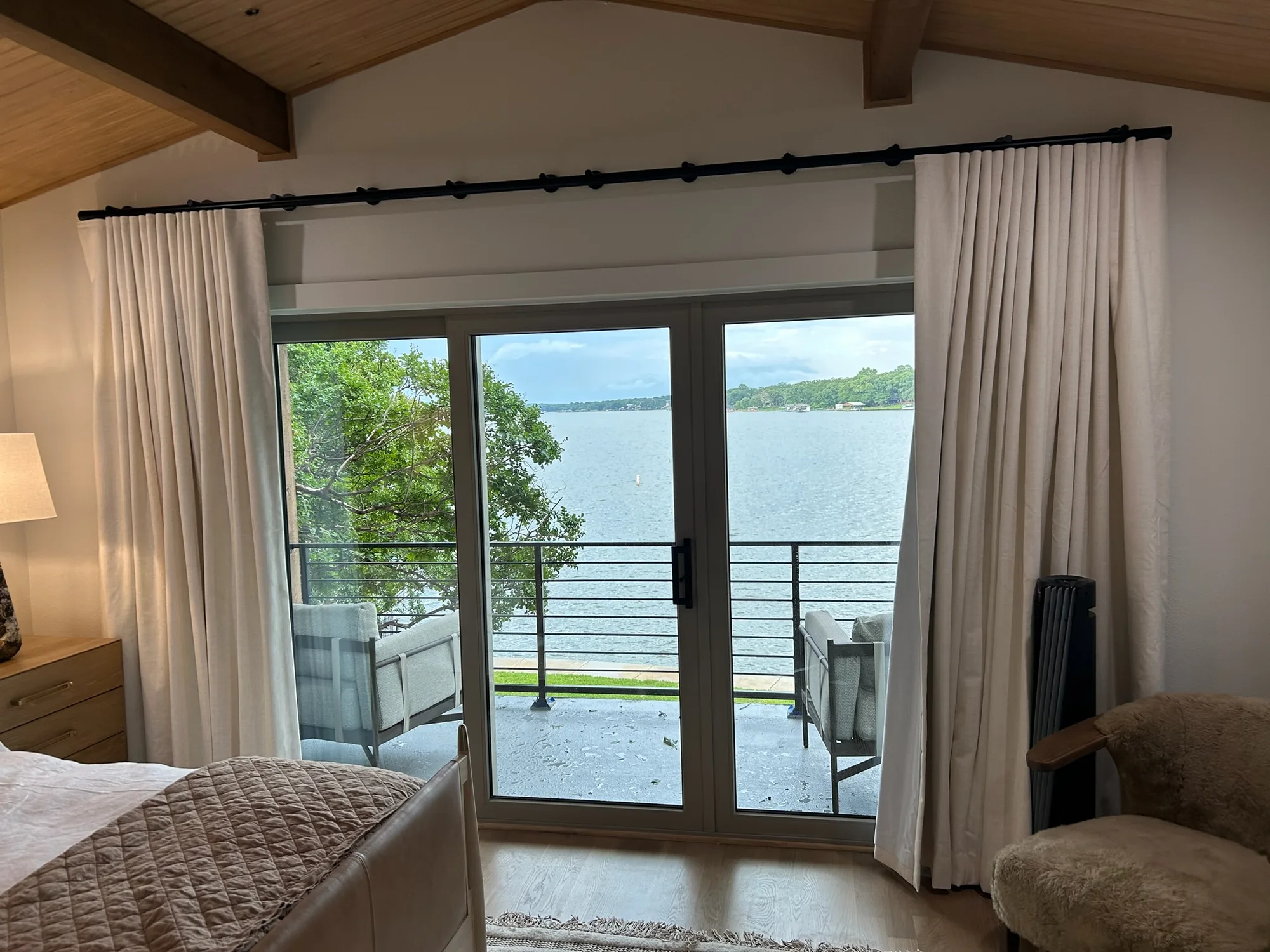 Drapery and motorization installed by Love Is Blinds in a Texas living space